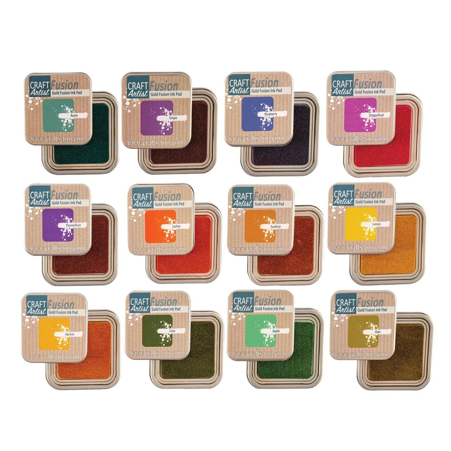Craft Artist Gold Fusion Ink Pads - Complete Collection Set of 12 - HALF PRICE OFFER!