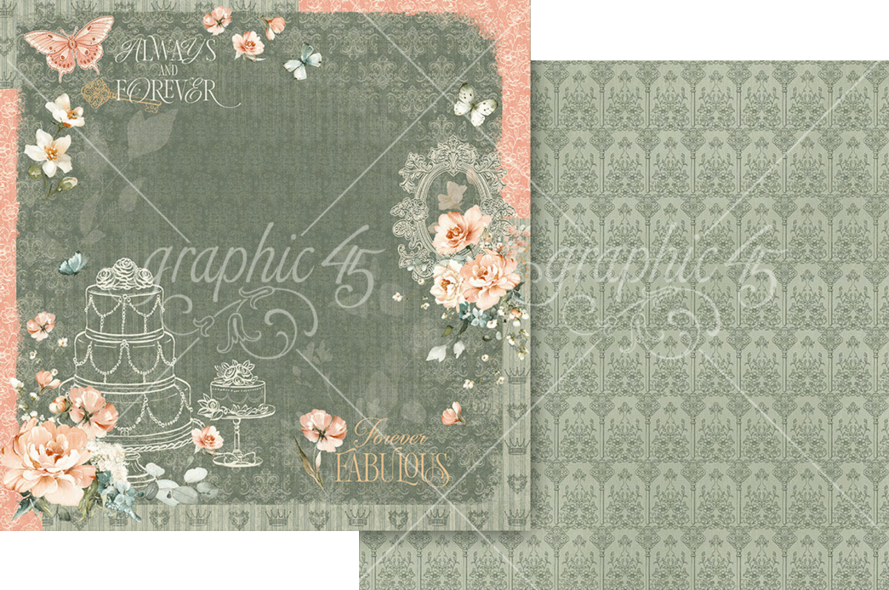 Graphic 45 Always & Forever 12" x 12" Collection Pack - 24 Double Sided Sheets
