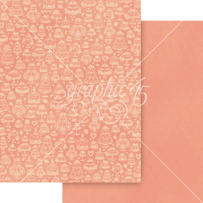 Graphic 45 Always & Forever 8.5" x 11" Patterns & Solids Pack - 16 Double Sided Sheets