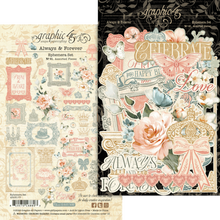 Graphic 45 Always & Forever Ephemera Set - 65 Assorted Pieces