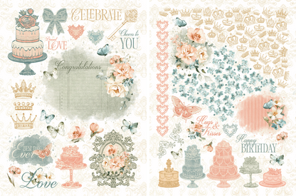 Graphic 45 Always & Forever 6" x 8" Rub - On Transfers