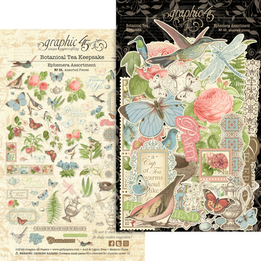 Graphic 45 Botanical Tea Keepsake Kit with Exclusive Metal Die-Set