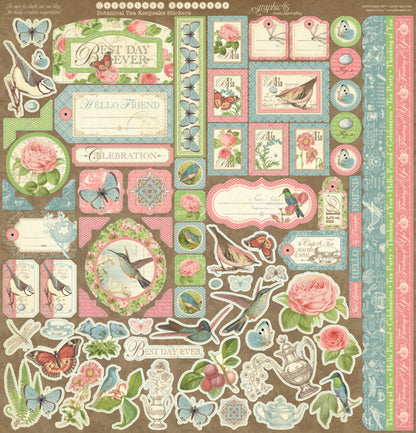Graphic 45 Botanical Tea Keepsake Kit with Exclusive Metal Die-Set