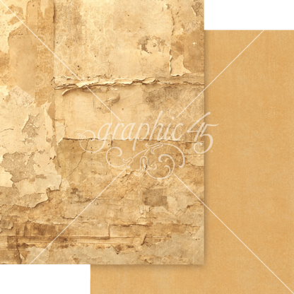 Graphic 45 Journaling Through Time 8.5" x 11" Patterns and Solids Pack - 16 Double Sided Sheets