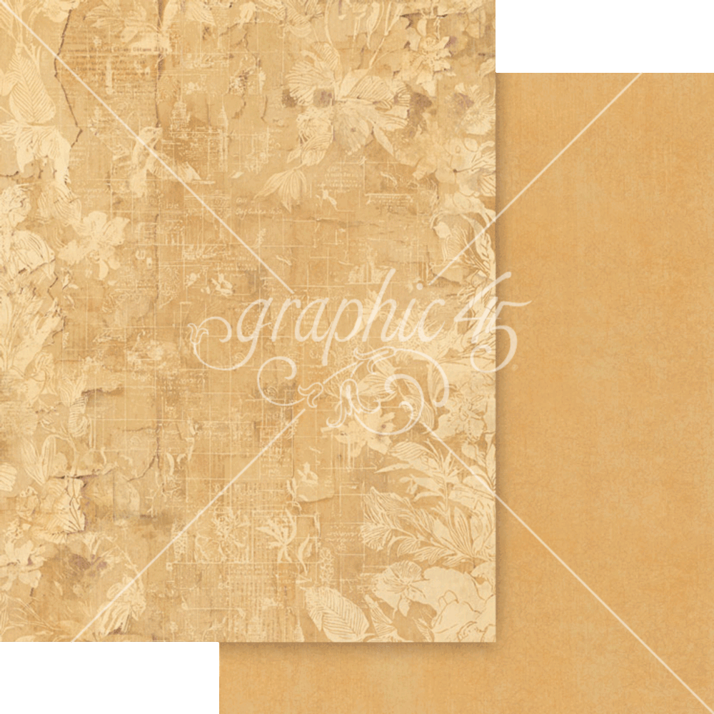 Graphic 45 Journaling Through Time 8.5" x 11" Patterns and Solids Pack - 16 Double Sided Sheets