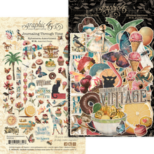 Graphic 45 Journaling Through Time Ephemera Set - 65 Assorted Die Cut Pieces