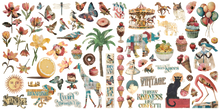 Graphic 45 Journaling Through Time Ephemera Set - 65 Assorted Die Cut Pieces