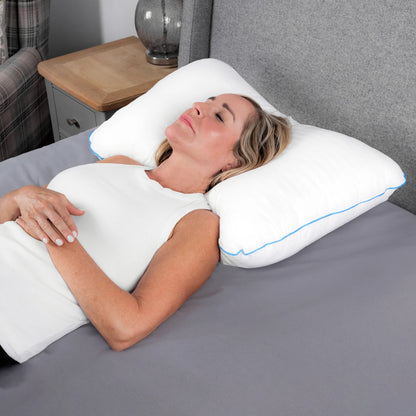 Sleep Genie Orthopaedic Pillow with Air Pocket and Specially Shaped Egyptian Cotton Pillowcase