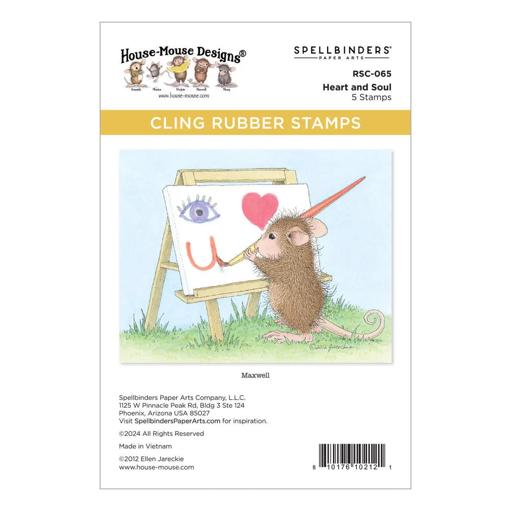 House Mouse Heart and Soul Cling Rubber Stamps - Heart and Soul