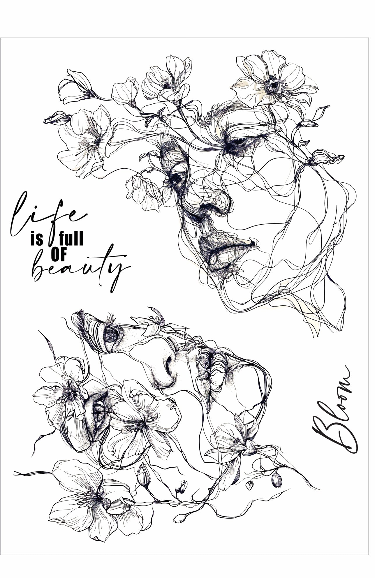 Funky Fossil Beauty In Bloom A5 stamp set - 2 Stamps