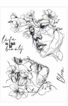 Funky Fossil Beauty In Bloom A5 stamp set - 2 Stamps