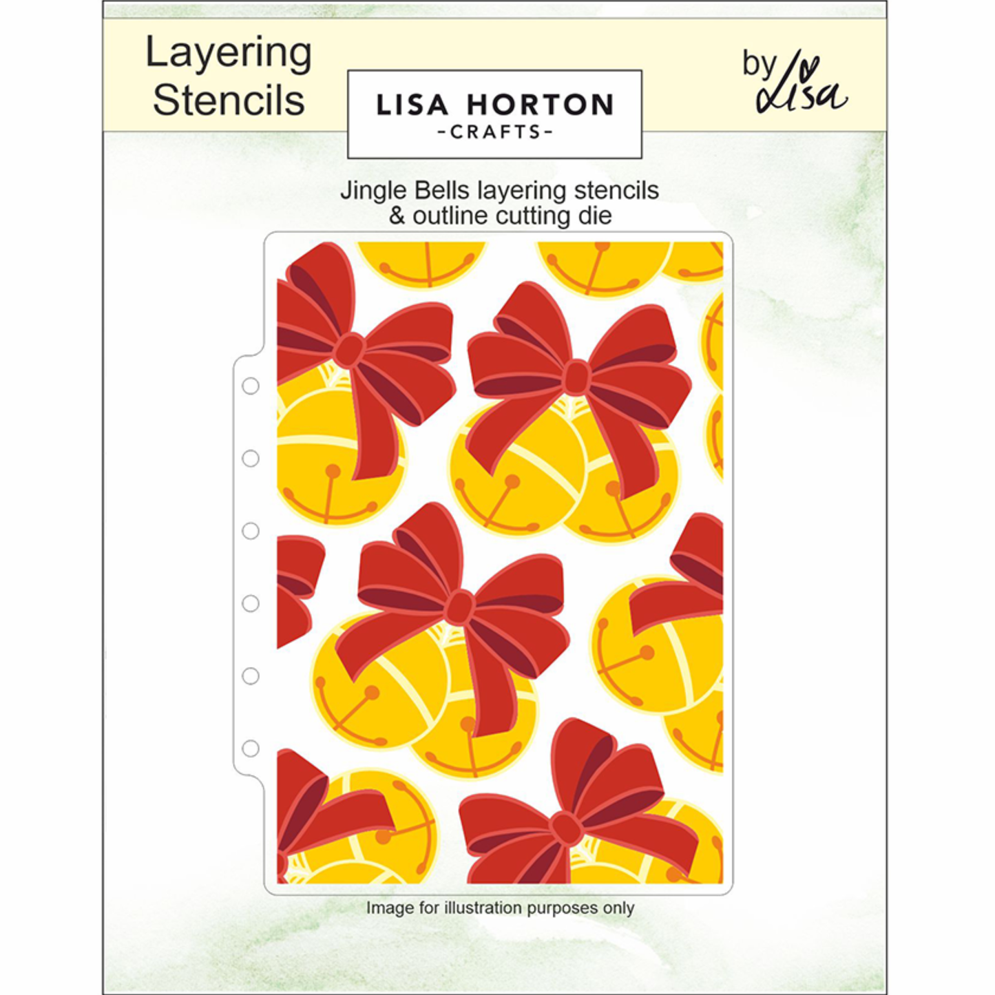 Lisa Horton Crafts Jingle Bells 5" x 7" Layering Stencils with Die
