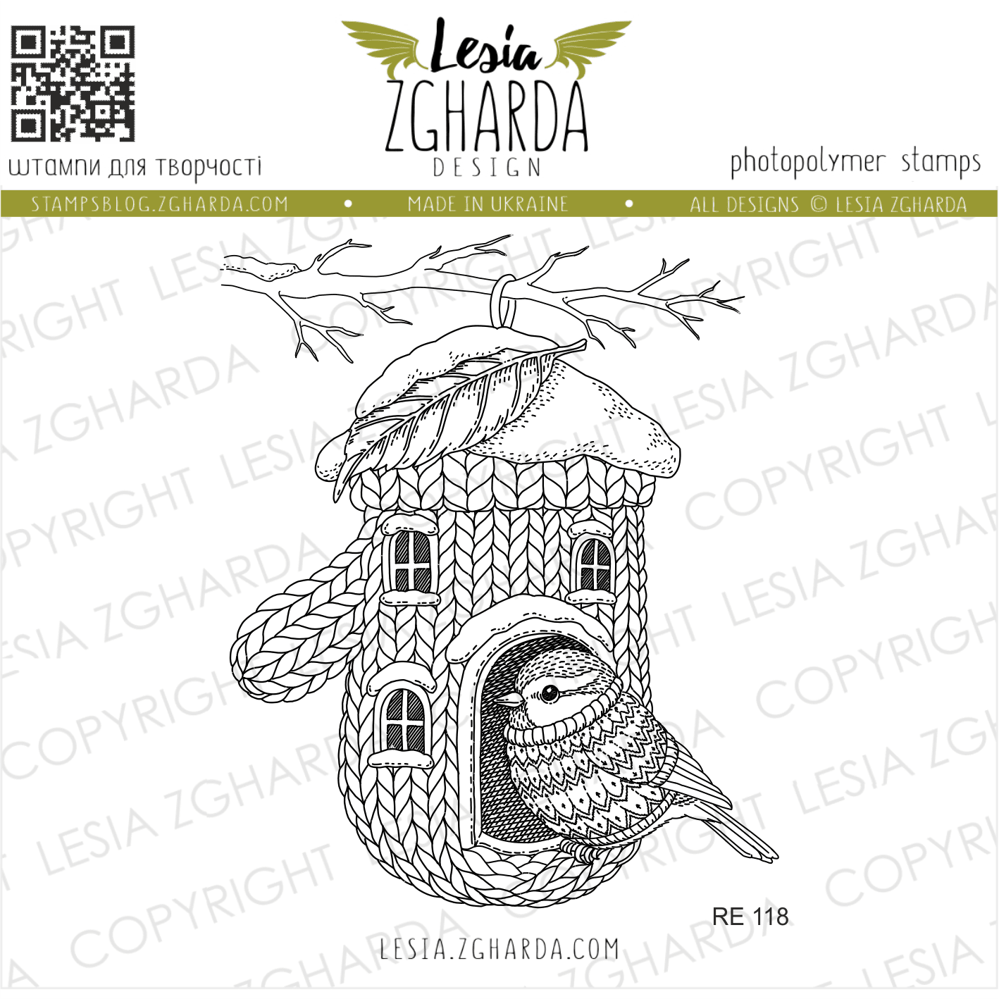 Lesia Zgharda Knitted Glove House Stamp