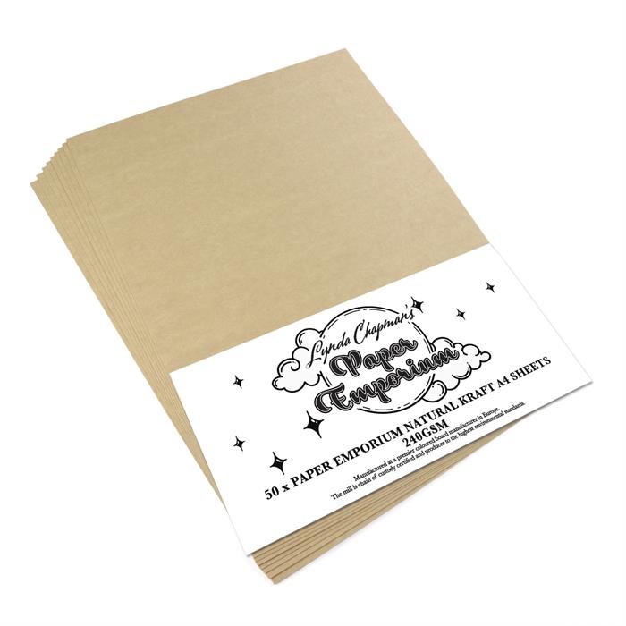 Lynda Chapman's Paper Emporium Essential Natural Kraft Card - 50 x A4 Sheets 240gsm