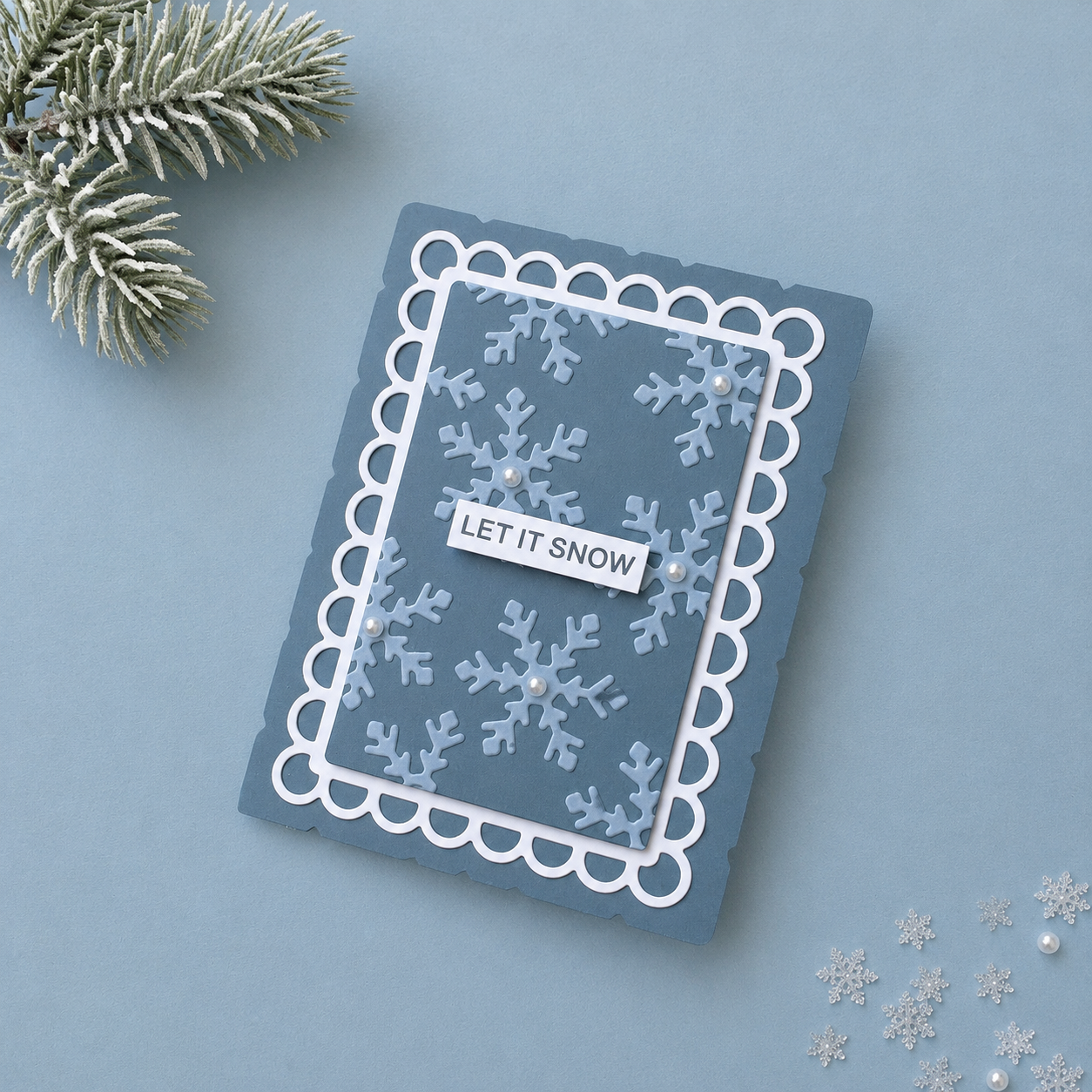 Spellbinders x  Lisa Horton Crafts Snowflake Kisses Sentiments Press + Foil Plate & Die Set