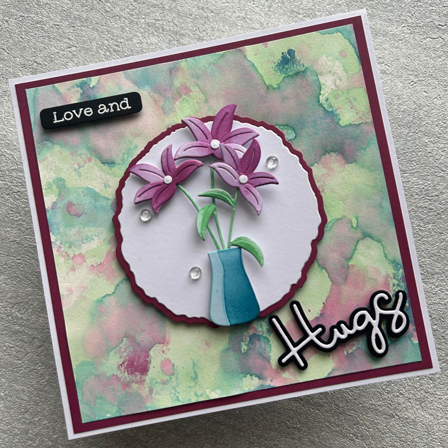 Spellbinders Loves and Hugs Sentiments Stamps and Dies from the Summertime Collection by Lisa Horton