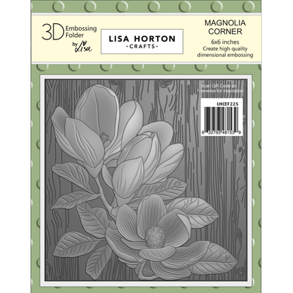 Lisa Horton Crafts Magnolia Corner 6" x 6" 3D Embossing Folder and Layering Stencils