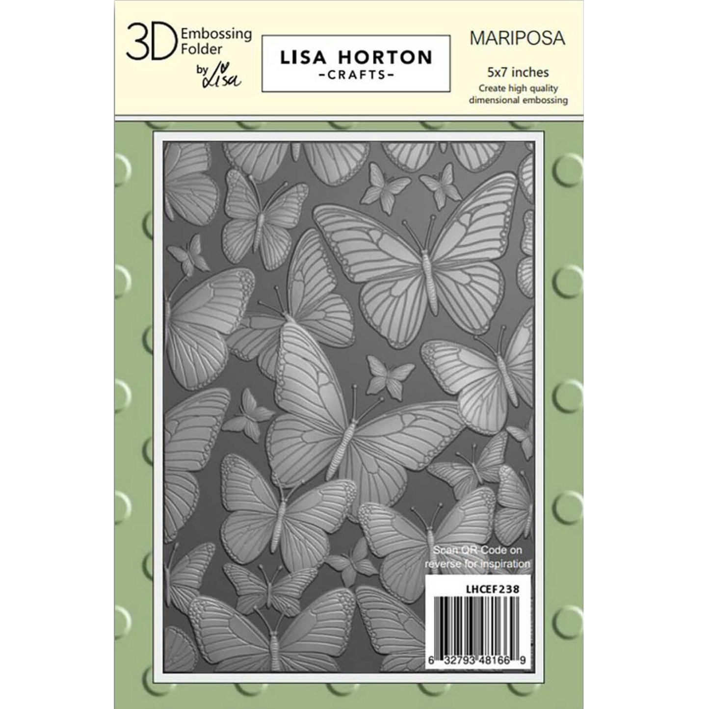 Lisa Horton Crafts Mariposa 5" x 7" 3D Embossing Folder