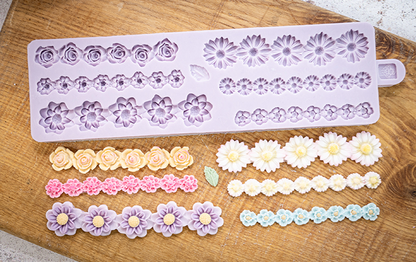 Karen Davies Sugarcraft Miniature Flower Borders Silicone Mould