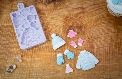 Karen Davies Sugarcraft Miniature Knitwear Silicone Mould