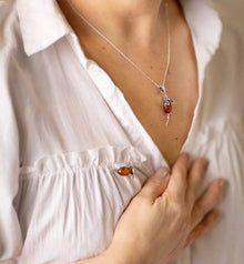 925 Sterling Silver & Baltic Amber Mouse Brooch