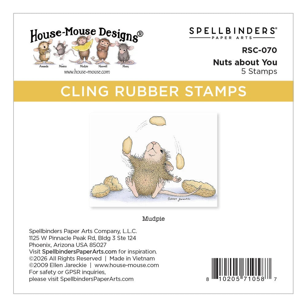 House Mouse Party Parade Cling Stamp - Nuts about You 
