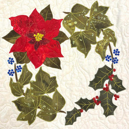 Quilter's Trading Post Poinsettia in the Leaves Applique Pattern