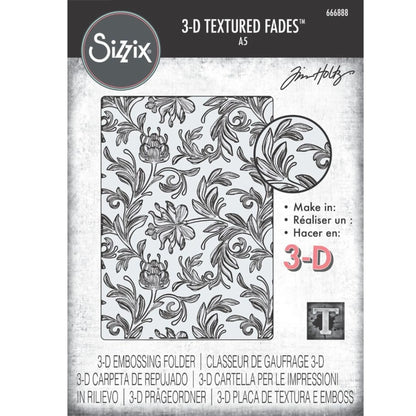 Sizzix 3D Texture Fades Embossing Folder by Tim Holtz A5 Botanical Large