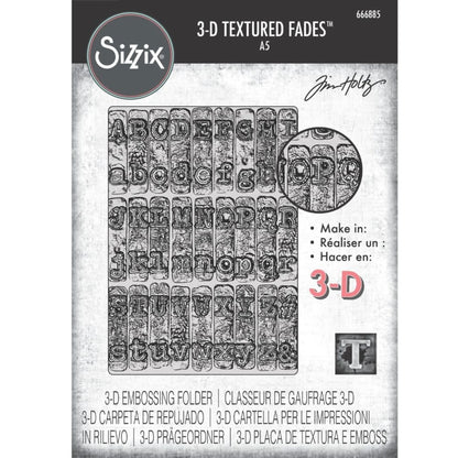 Sizzix 3D Texture Fades Embossing Folder by Tim Holtz A5 Typewriter Large