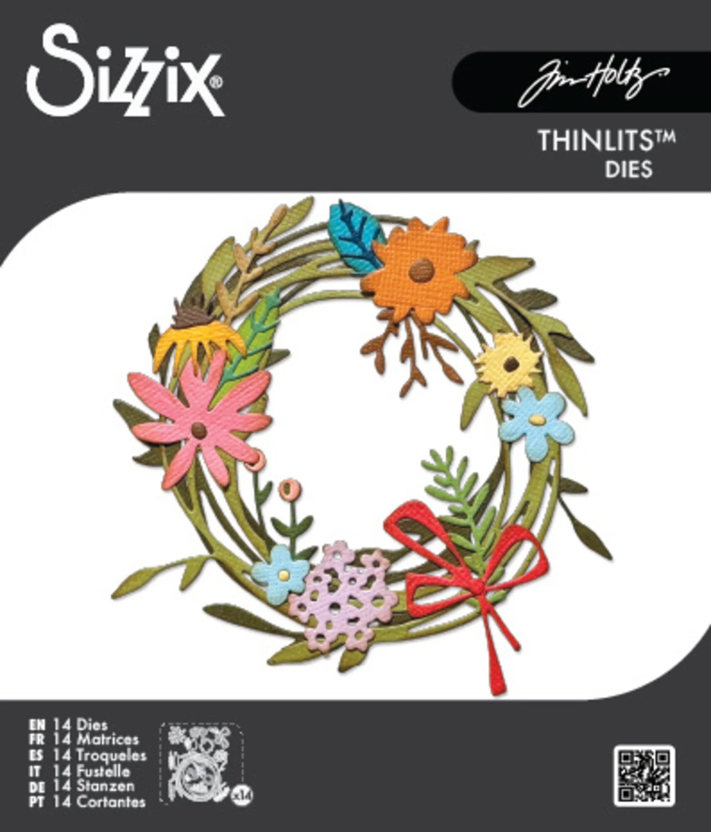 Sizzix Thinlits Die by Tim Holtz Vault Funky Floral Wreath