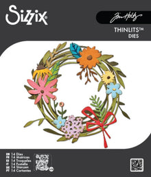 Sizzix Thinlits Die by Tim Holtz Vault Funky Floral Wreath