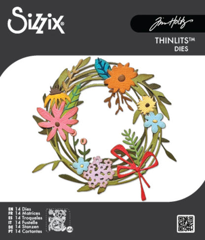Sizzix Thinlits Die by Tim Holtz Vault Funky Floral Wreath