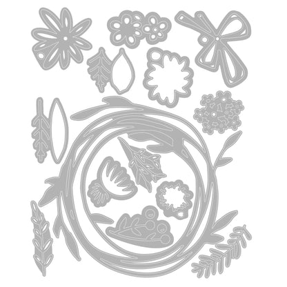 Sizzix Thinlits Die by Tim Holtz Vault Funky Floral Wreath