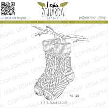 Lesia Zgharda Knitted Socks on a Branch  Stamp