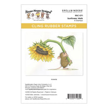 House Mouse Sunflower Walk Cling Rubber Stamp Set
