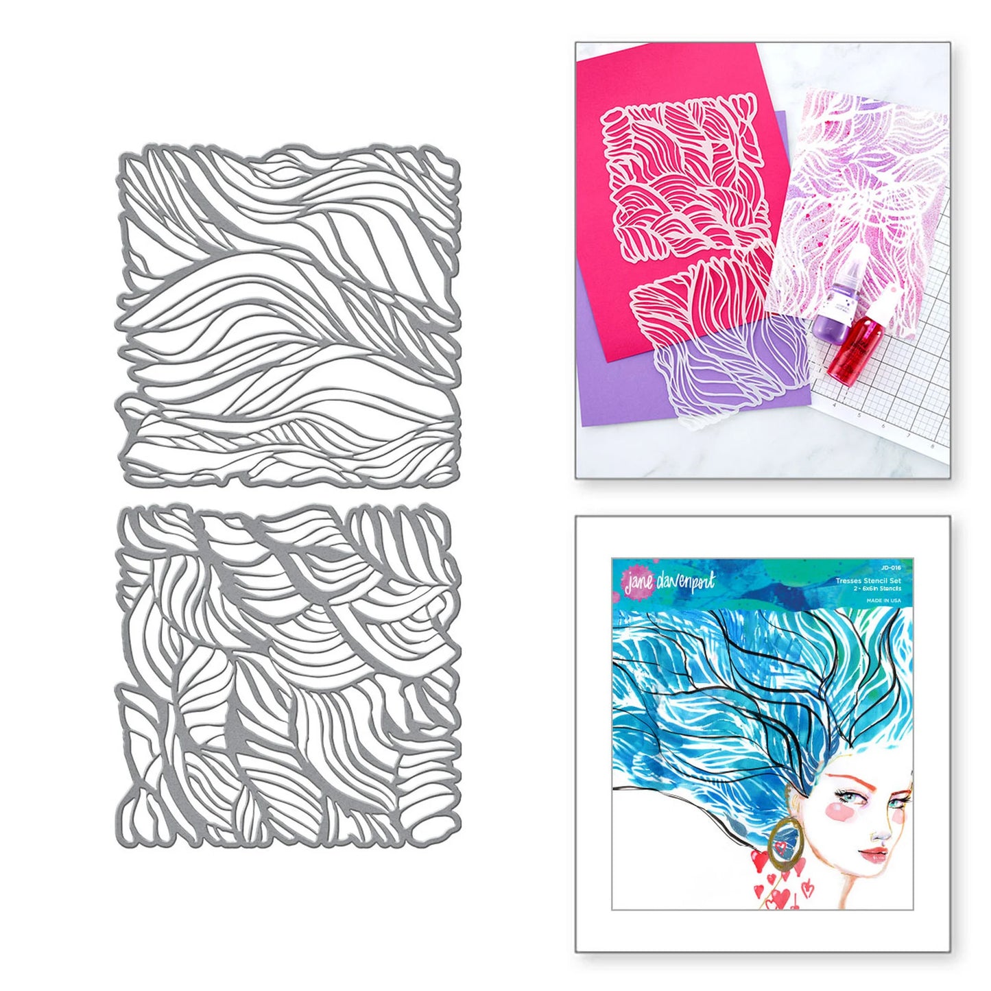 Spellbinders Jane Davenport Tresses Art Stencils