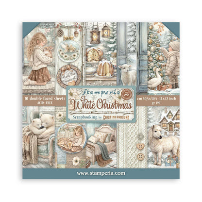 Stamperia White Christmas 12x12 Paper Pack by Cristina Radovan