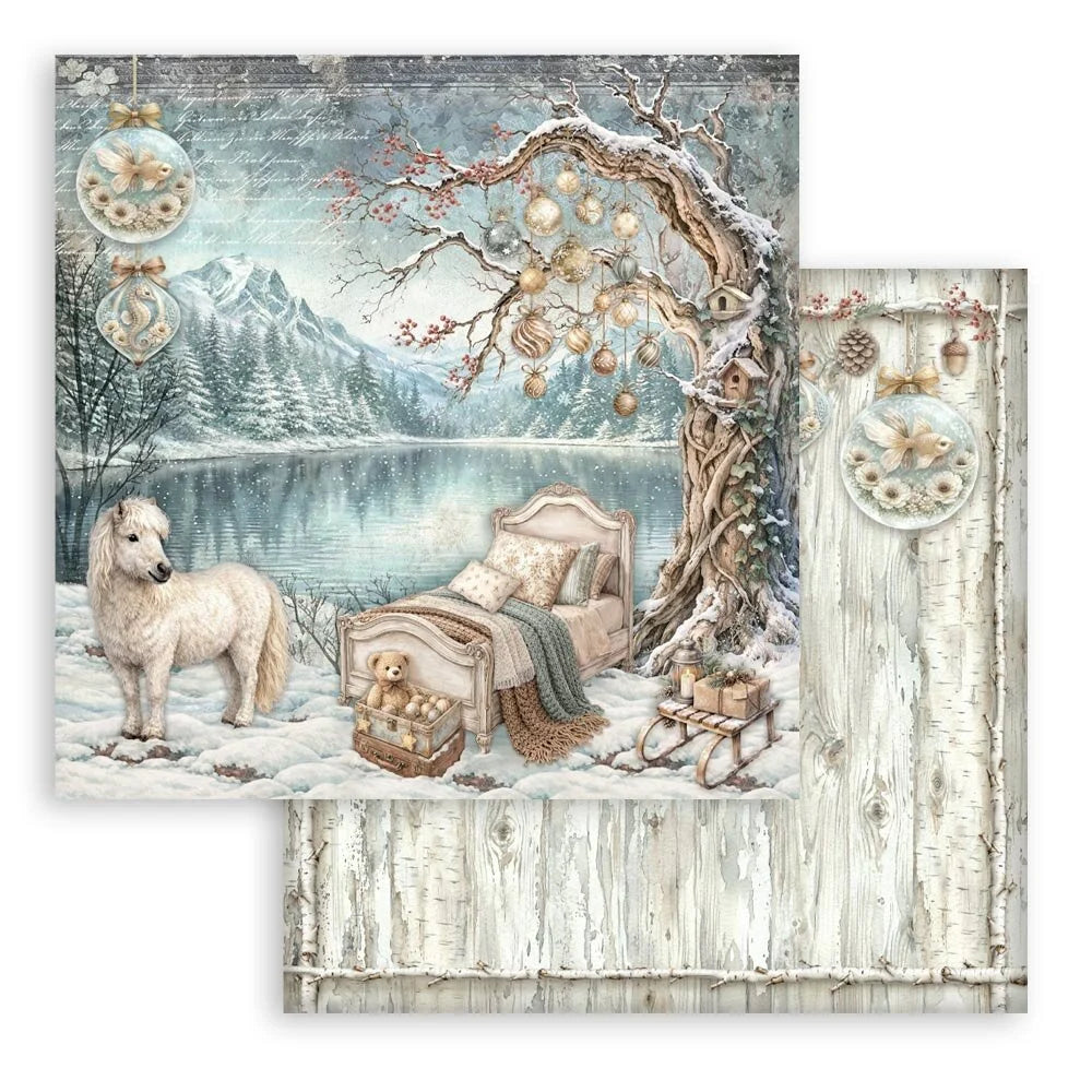 Stamperia White Christmas 12x12 Paper Pack by Cristina Radovan