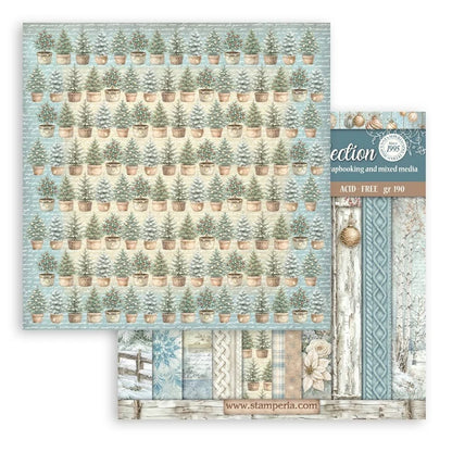 Stamperia White Christmas Backgrounds 12x12 Paper Pack by Cristina Radovan