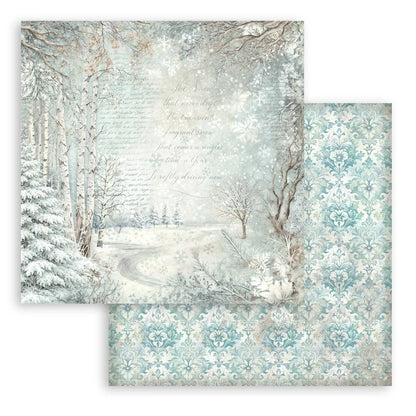 Stamperia White Christmas Backgrounds 12x12 Paper Pack by Cristina Radovan
