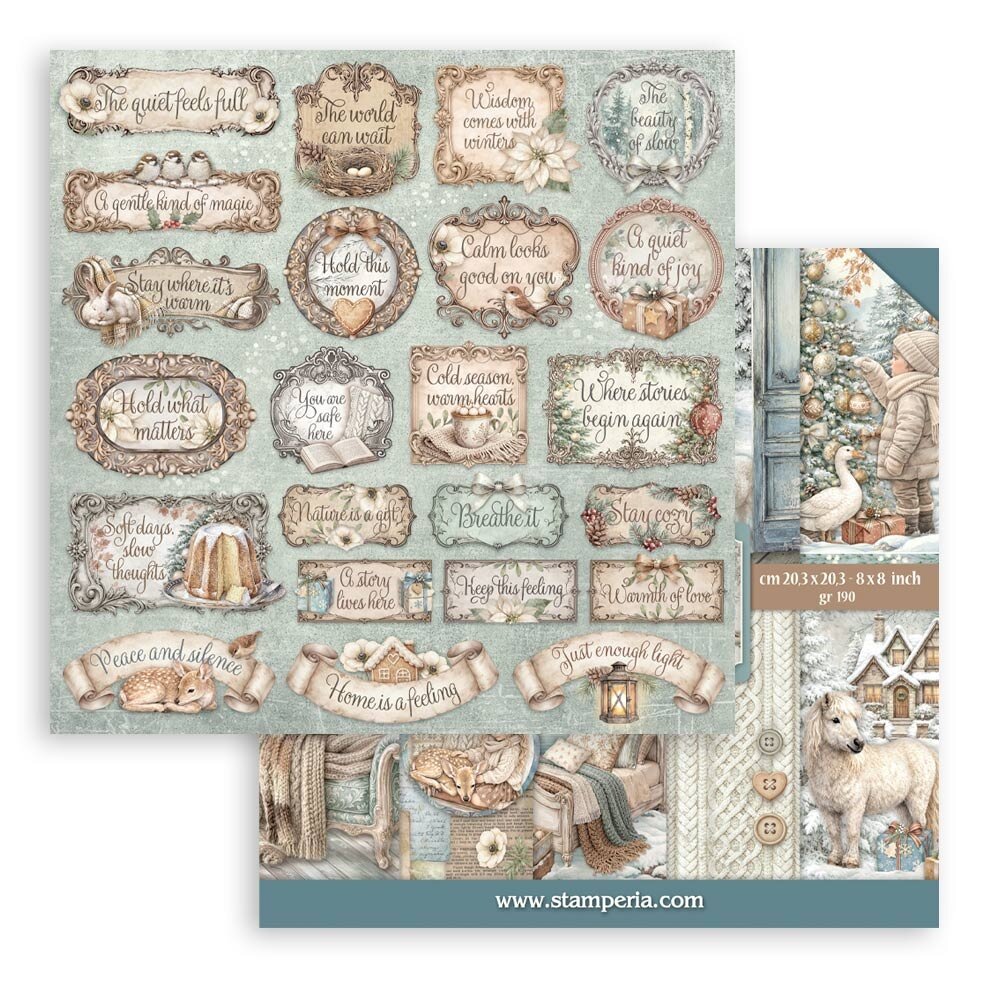 Stamperia White Christmas 8x8 Paper Pack by Cristina Radovan