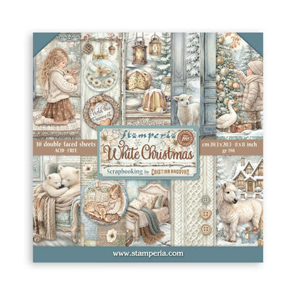 Stamperia White Christmas 8x8 Paper Pack by Cristina Radovan