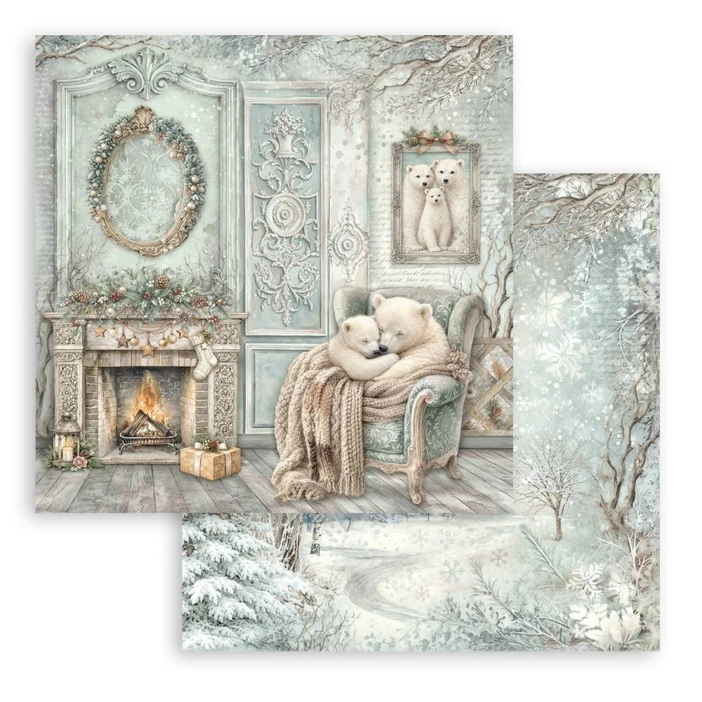 Stamperia White Christmas 8x8 Paper Pack by Cristina Radovan