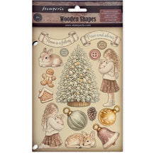 Stamperia White Christmas A5 Colored Wooden Shapes by Cristina Radovan