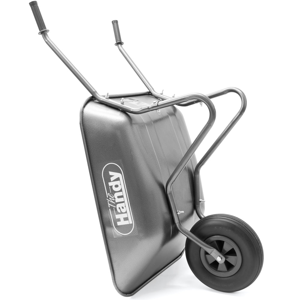 The Handy THWB 65 Litre Galvanised Steel Wheelbarrow – product detail or in-use view