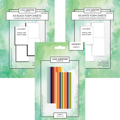 Lisa Horton Crafts Strips 2 & Adhesive Foam Sheets Bundle