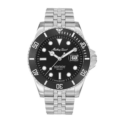 Mathey Tissot Mathy Ceramic Men's Watch - Black / Silver - H901CRAN