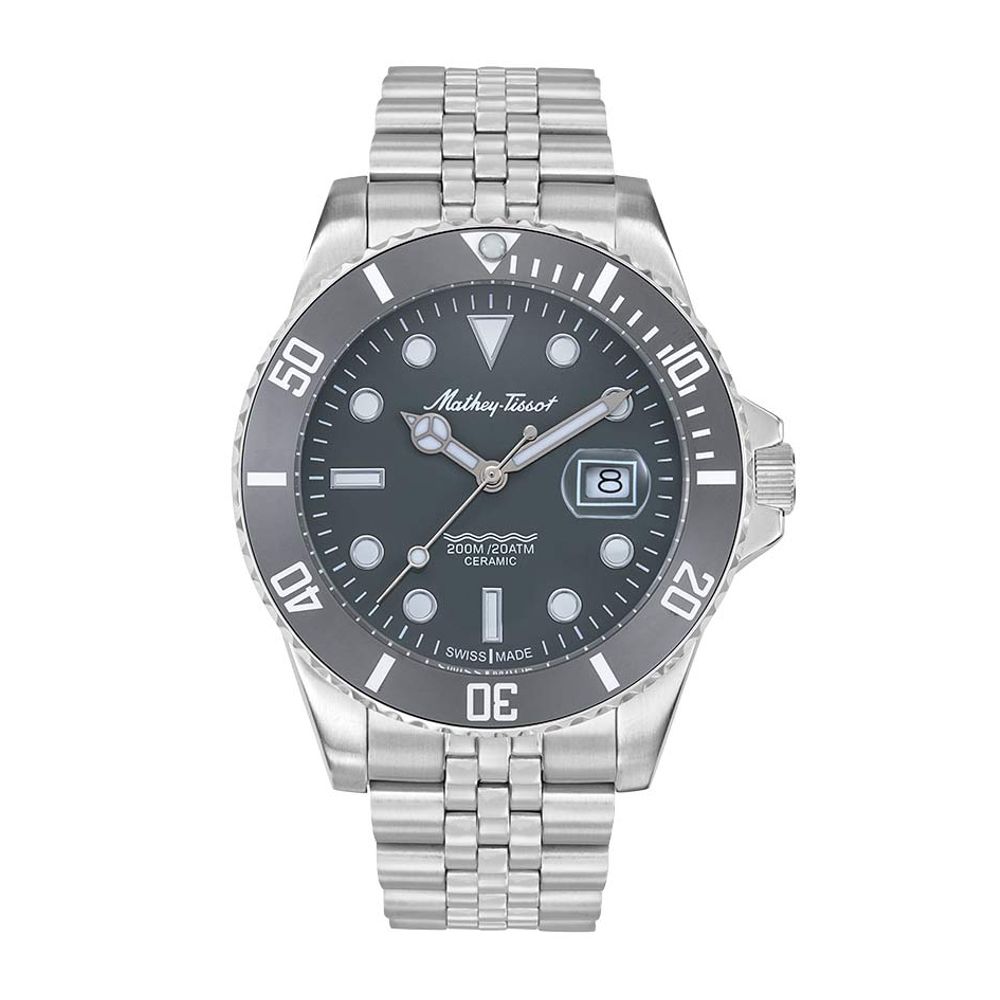 Mathey Tissot Mathy Ceramic Men's Watch - Grey / Silver - H901CRAS
