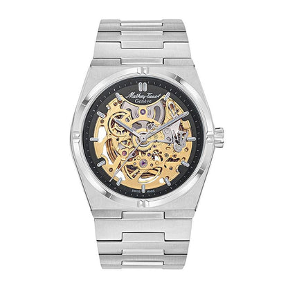 Mathey Tissot Zeus Skeleton Automatic Men's Watch - Black / Silver - H118CFAN