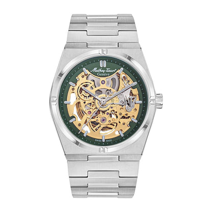 Mathey Tissot Zeus Skeleton Automatic Men's Watch - Green / Silver - H118CFAV